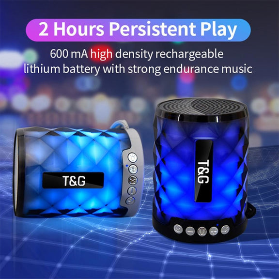 T&G TG155 Bluetooth 4.2 Mini Portable Wireless Bluetooth Speaker with Colorful Lights(Green)