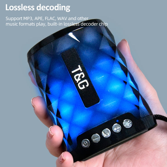 T&G TG155 Bluetooth 4.2 Mini Portable Wireless Bluetooth Speaker with Colorful Lights(Green)