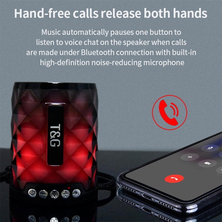 T&G TG155 Bluetooth 4.2 Mini Portable Wireless Bluetooth Speaker with Colorful Lights(Grey)