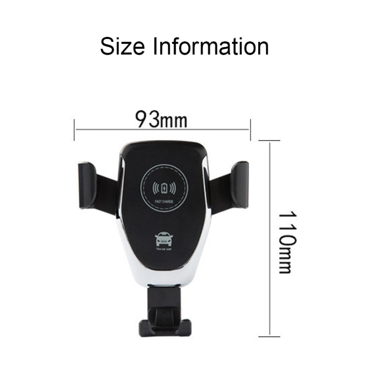 C6 Gravity Induction Car Qi Wireless Charger Fast Charging Air Vent Phone Holder(Black)
