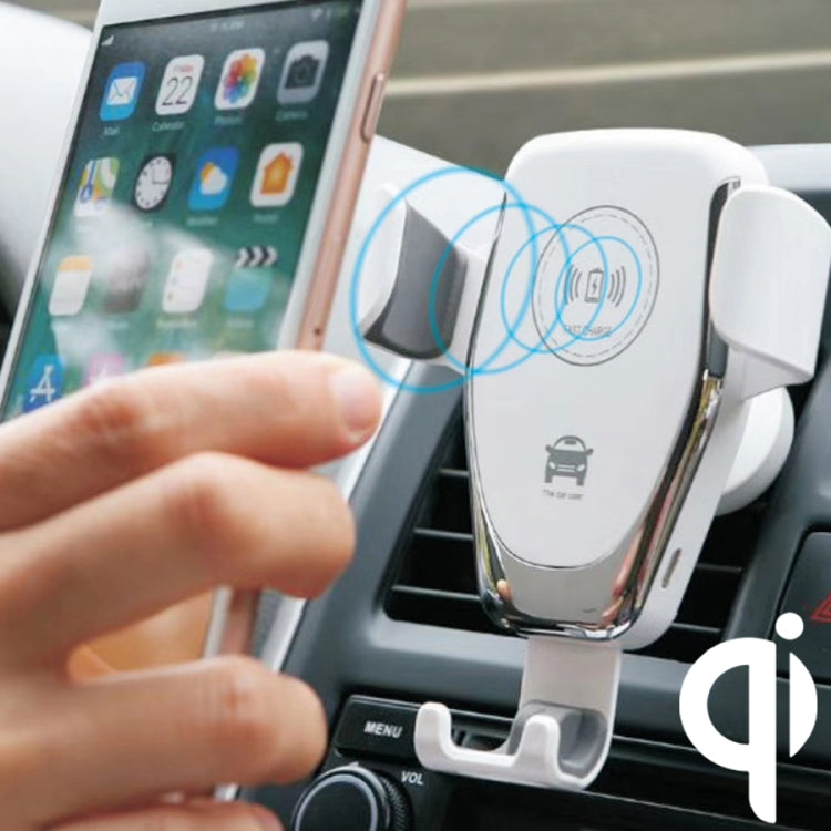 C6 Gravity Induction Car Qi Wireless Charger Fast Charging Air Vent Phone Holder(White)