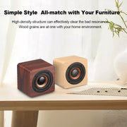 Q1 Wooden Mini Portable Mega Bass Wireless Bluetooth Speaker(Walnut wood)