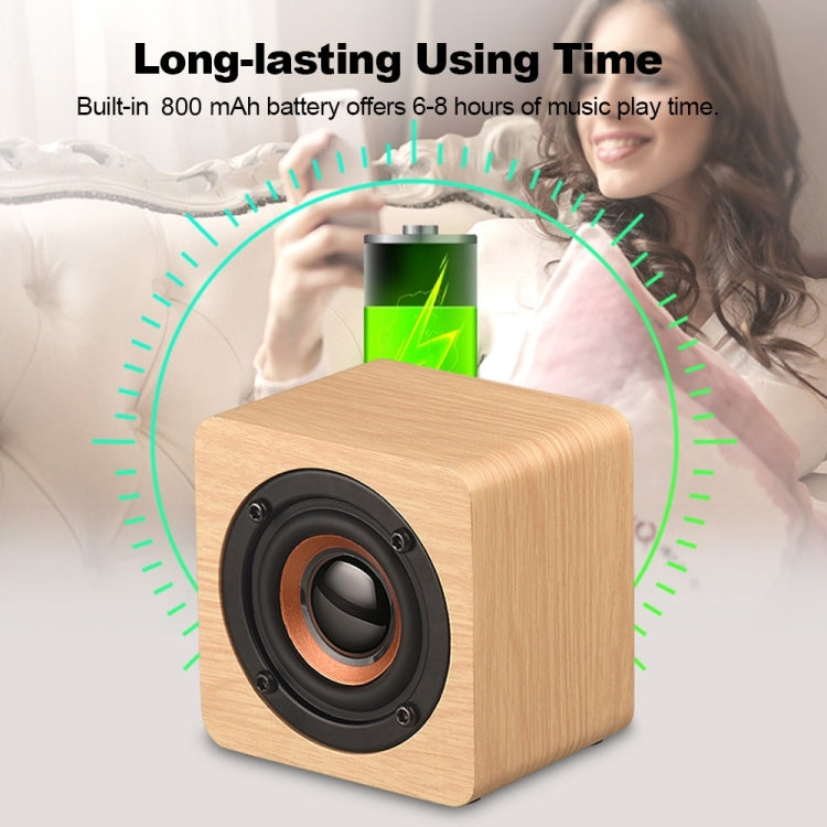 Q1 Wooden Mini Portable Mega Bass Wireless Bluetooth Speaker(Walnut wood)
