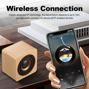 Q1 Wooden Mini Portable Mega Bass Wireless Bluetooth Speaker(Walnut wood)