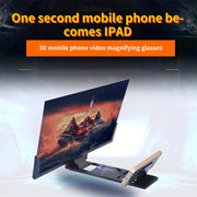 F3 14 inch Radiation Protection Universal Mobile Phone Screen Amplifier 3D HD Video Amplifier with Stand(White)