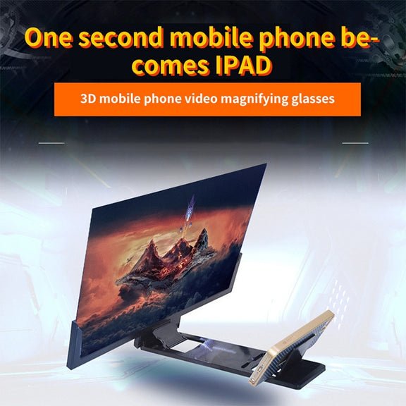 F3 14 inch Radiation Protection Universal Mobile Phone Screen Amplifier 3D HD Video Amplifier with Stand(White)
