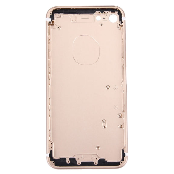 5 in 1 for iPhone 7 (Back Cover + Card Tray + Volume Control Key + Power Button + Mute Switch Vibrator Key) Full Assembly Housing Cover(Gold)