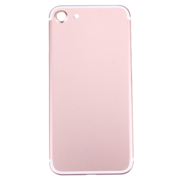 5 in 1 for iPhone 7 (Back Cover + Card Tray + Volume Control Key + Power Button + Mute Switch Vibrator Key) Full Assembly Housing Cover(Rose Gold)