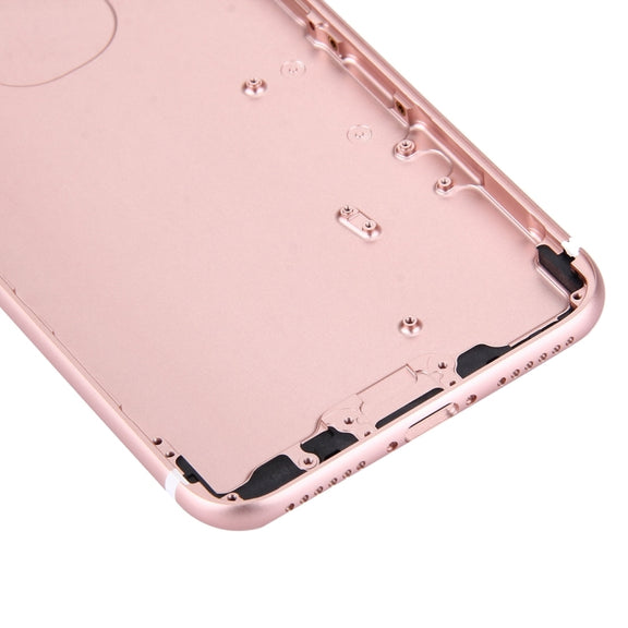 5 in 1 for iPhone 7 (Back Cover + Card Tray + Volume Control Key + Power Button + Mute Switch Vibrator Key) Full Assembly Housing Cover(Rose Gold)