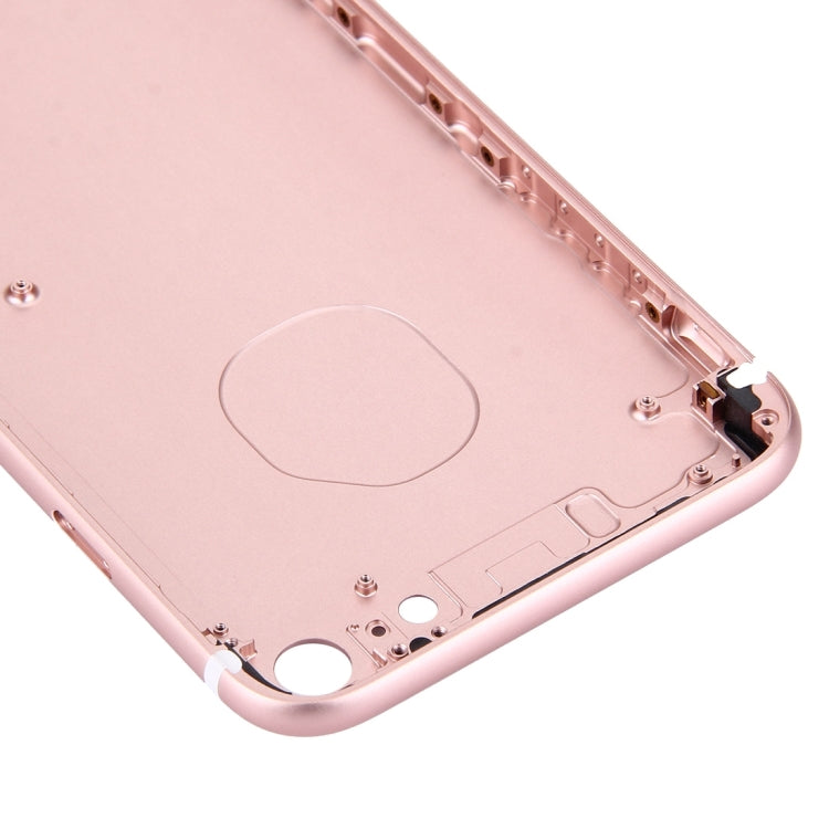 5 in 1 for iPhone 7 (Back Cover + Card Tray + Volume Control Key + Power Button + Mute Switch Vibrator Key) Full Assembly Housing Cover(Rose Gold)