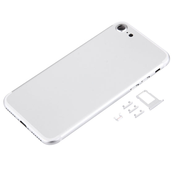 5 in 1 for iPhone 7 (Back Cover + Card Tray + Volume Control Key + Power Button + Mute Switch Vibrator Key) Full Assembly Housing Cover(Silver)