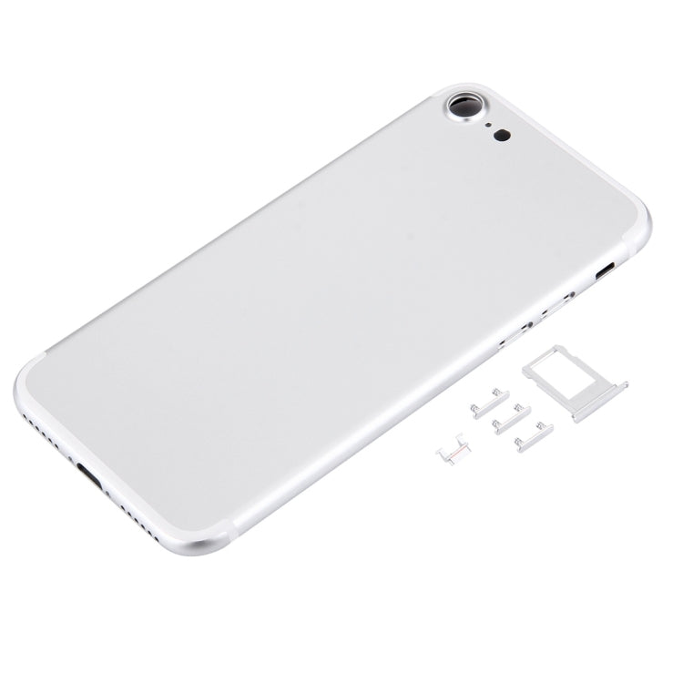 5 in 1 for iPhone 7 (Back Cover + Card Tray + Volume Control Key + Power Button + Mute Switch Vibrator Key) Full Assembly Housing Cover(Silver)