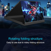 F18 12 inch Rotatable Folding Universal Mobile Phone Screen Amplifier HD Video Amplifier with Block Light Card, Book Shape Version(White)