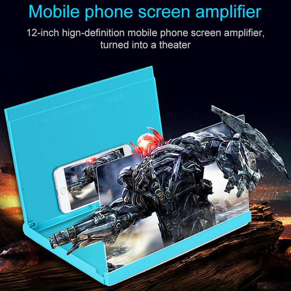 F18 12 inch Rotatable Folding Universal Mobile Phone Screen Amplifier HD Video Amplifier with Block Light Card, Book Shape Version(White)