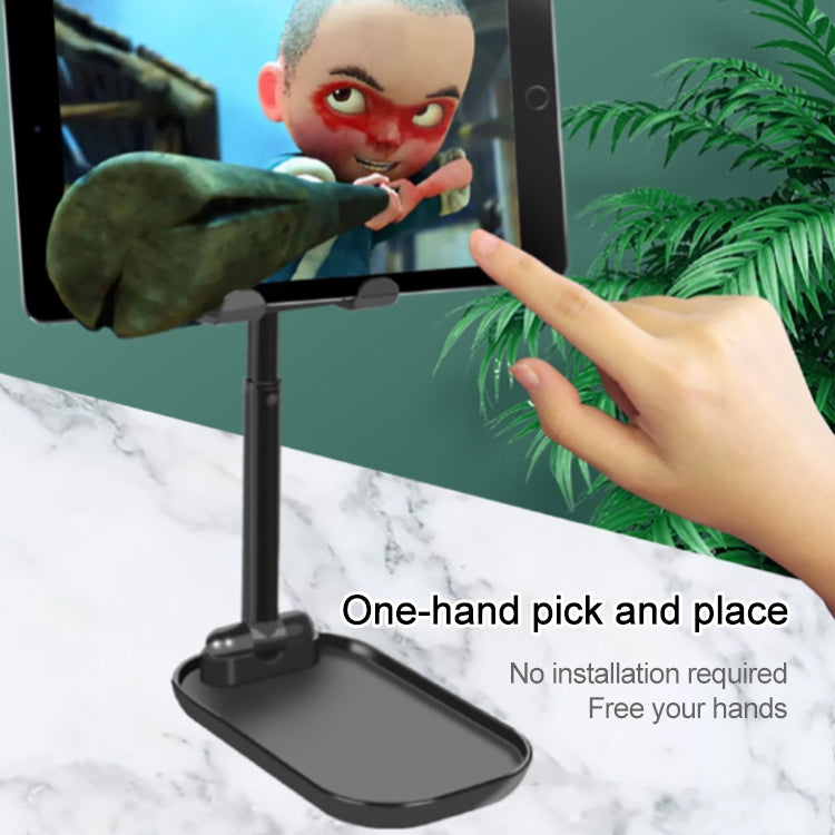 Z01 Universal Folding Retractable Desktop Holder Bracket for Mobile Phone Tablet (White)