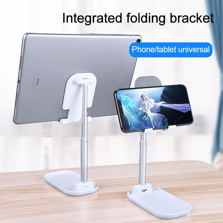 Z01 Universal Folding Retractable Desktop Holder Bracket for Mobile Phone Tablet (White)