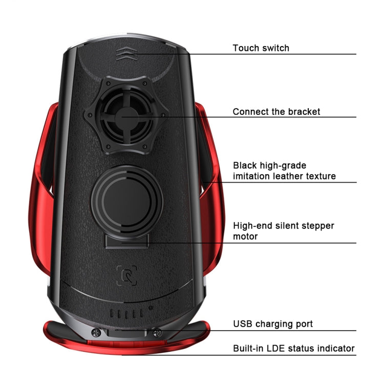Q2 15W Universal Rotation Infrared Induction Magnetic Car Wireless Charging Mobile Phone Holder with Micro USB + 8 Pin + Type-C / USB-C Magnetic Connector(Blue)