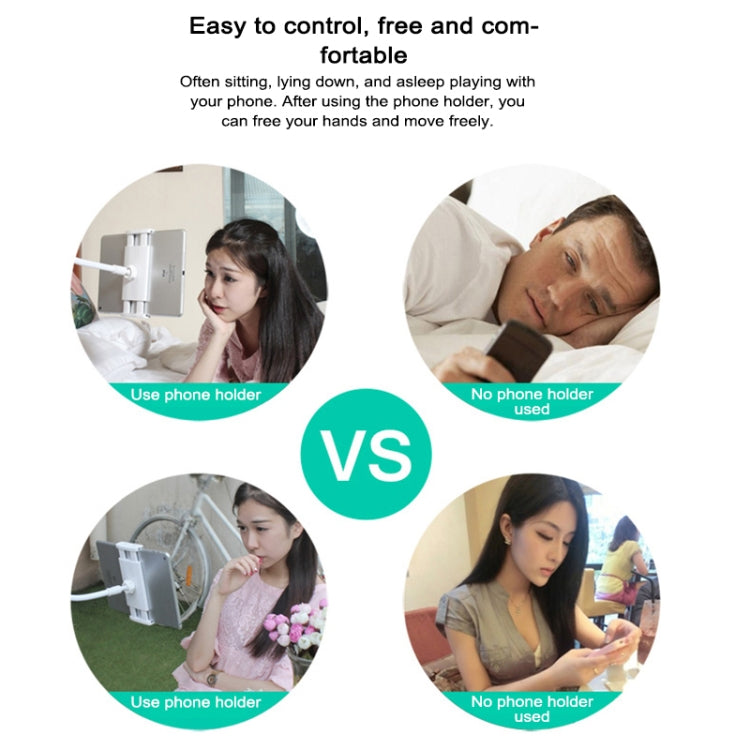 UBN-20 Universal 360 Degrees Rotating Detachable Three-stage Lazy Bracket Mobile Phone / Tablet Desktop Bracket (Silver)