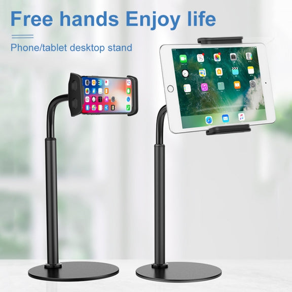 ZM-15 Rotatable Aluminum Alloy Desktop Stand Lazy Stand for 4.7-12.9 inch Mobile Phones / Tablets(Black)