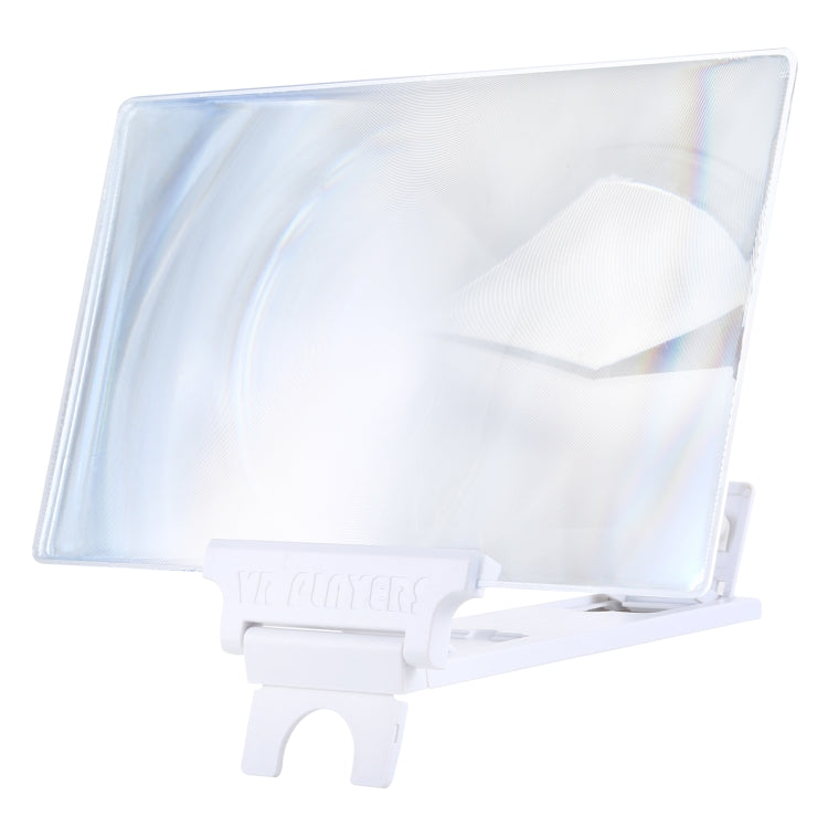 F6 12 inch Universal Foldable 3D Mobile Phone Screen Magnifier with Lazy Stand (White)