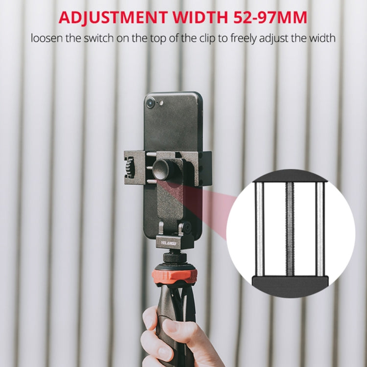 YELANGU PC10 360 Degree Rotating Horizontal Vertical Shooting Phone Clamp Holder Bracket (Black)