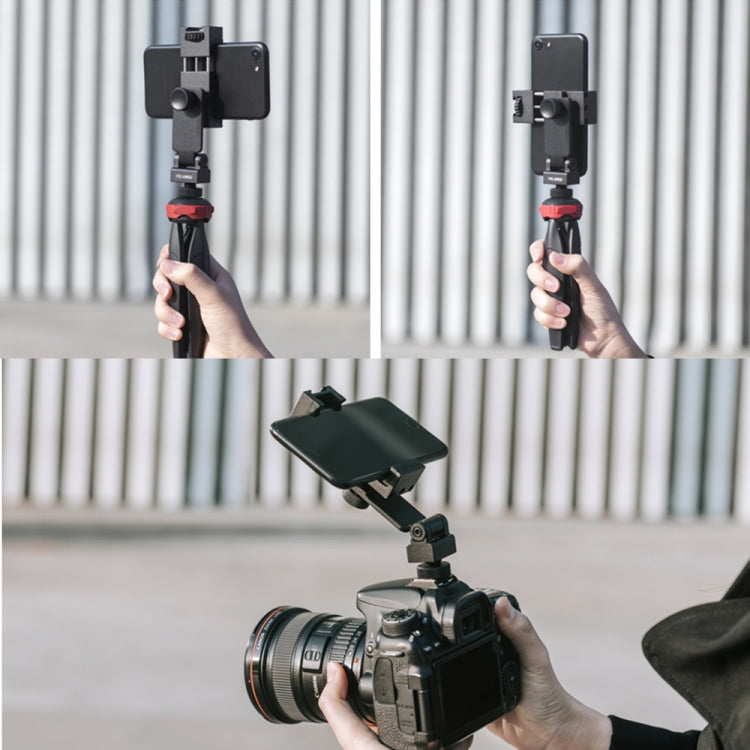 YELANGU PC10 360 Degree Rotating Horizontal Vertical Shooting Phone Clamp Holder Bracket (Black)