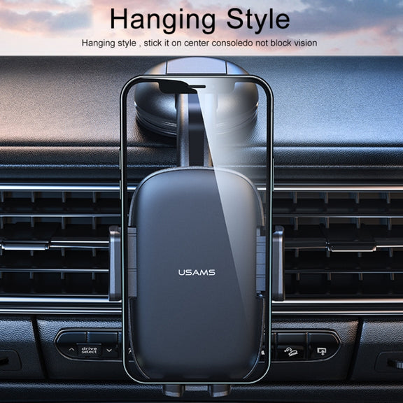 USAMS ZJ063 Car Center Console Retractable Phone Holder for 4.7-7.2 inch Mobile Phones (Black)