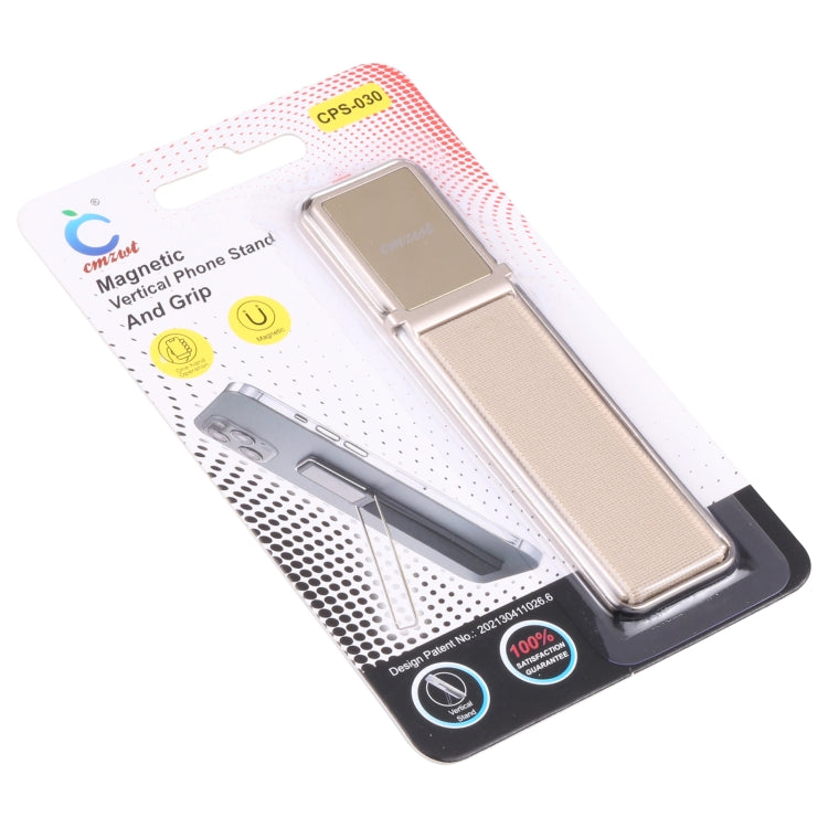 cmzwt CPS-030 Adjustable Folding Magnetic Mobile Phone Holder Bracket with Grip (Gold)