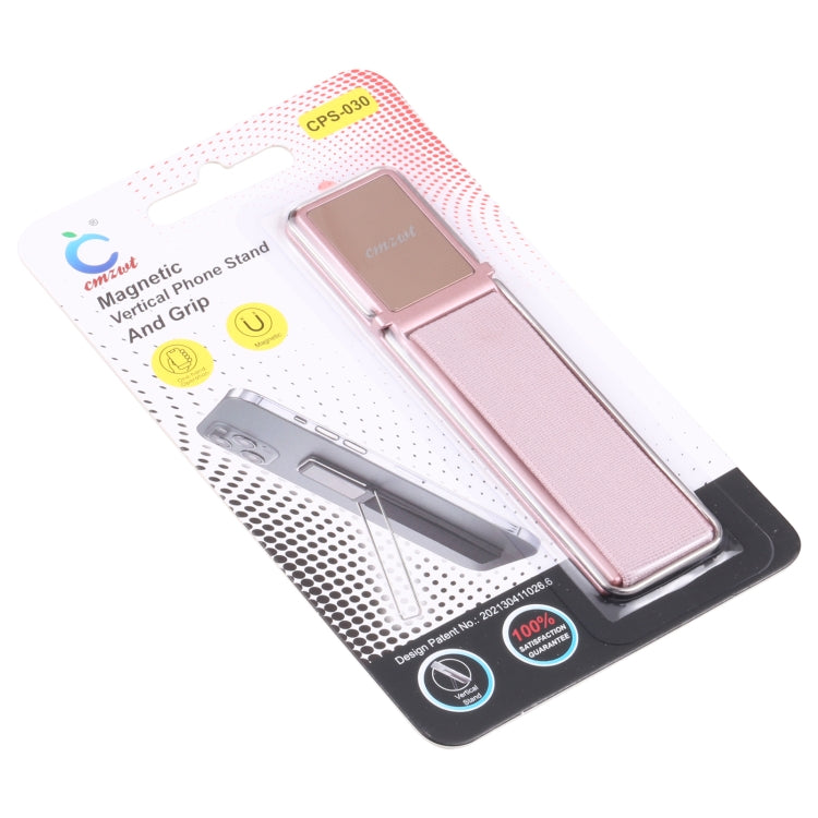 cmzwt CPS-030 Adjustable Folding Magnetic Mobile Phone Holder Bracket with Grip (Rose Gold)