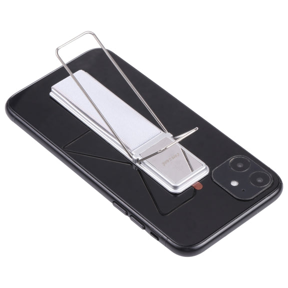 cmzwt CPS-030 Adjustable Folding Magnetic Mobile Phone Holder Bracket with Grip (Silver)