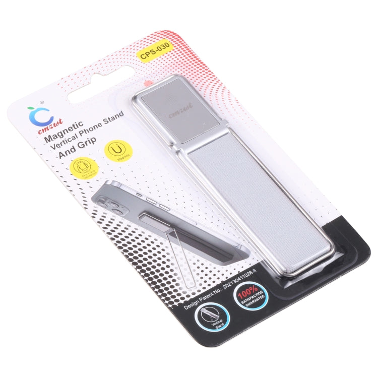 cmzwt CPS-030 Adjustable Folding Magnetic Mobile Phone Holder Bracket with Grip (Silver)