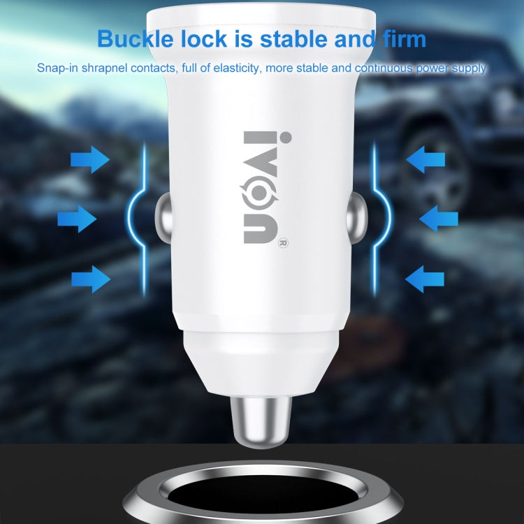 IVON CC45 20W PD 3.0 USB-C / Type-C + QC 3.0 USB Port Mini Car Charger