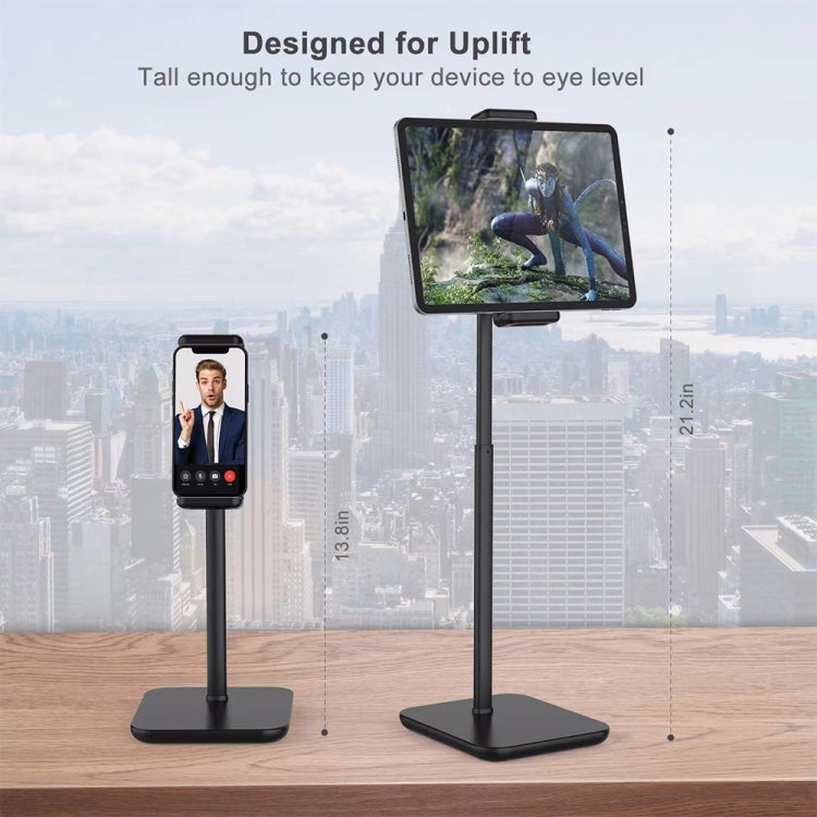 Desktop Liftable Anti-Skid Mobile Phone and Tablet Holder (Black)