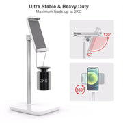 Desktop Liftable Anti-Skid Mobile Phone and Tablet Holder (Black)