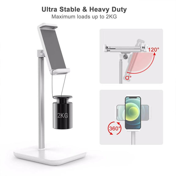 Desktop Liftable Anti-Skid Mobile Phone and Tablet Holder (Black)