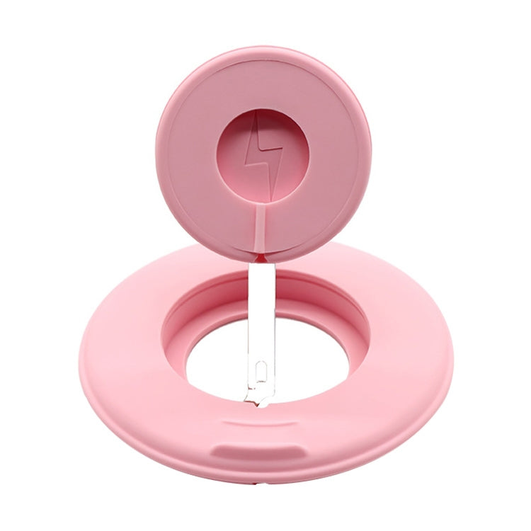 2 in 1 Silicone Desktop Wireless Charger Telescopic Stand For iPhone / Watch Wireless Charger (Pink)