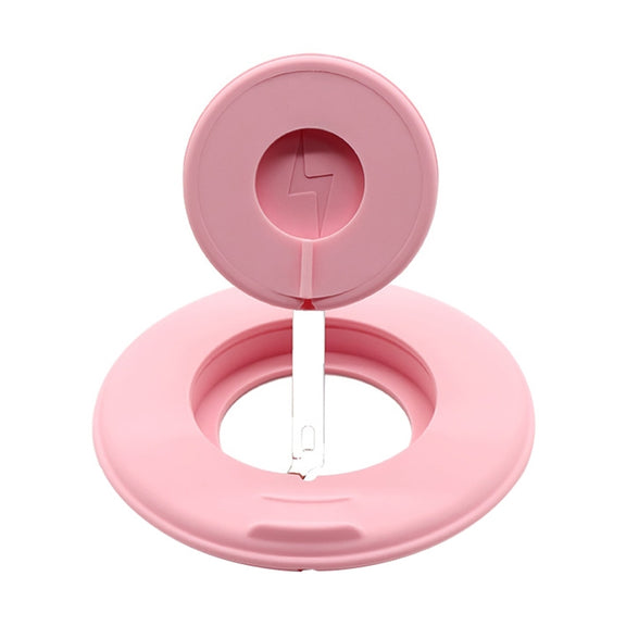 2 in 1 Silicone Desktop Wireless Charger Telescopic Stand For iPhone / Watch Wireless Charger (Pink)