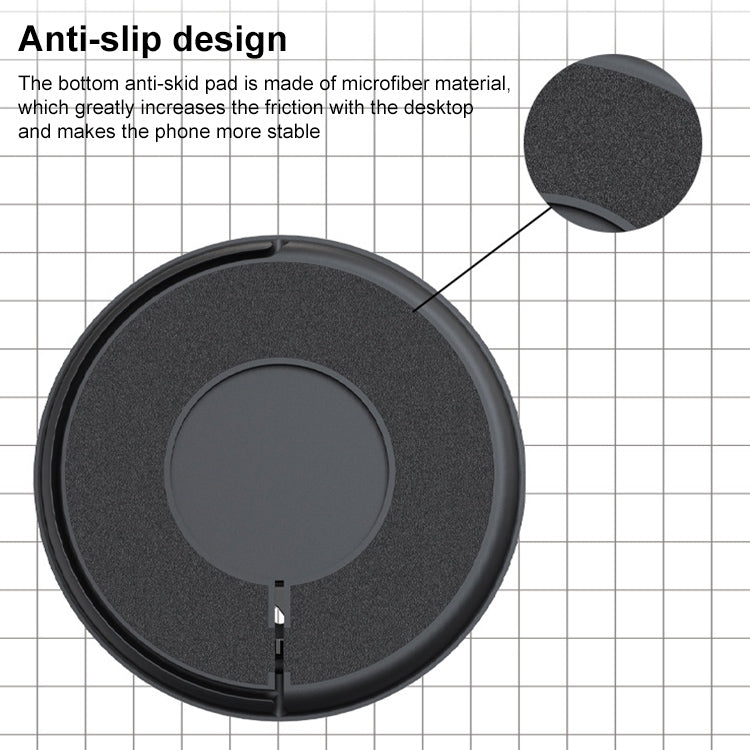 2 in 1 Silicone Desktop Wireless Charger Telescopic Stand For iPhone / Watch Wireless Charger (Black)