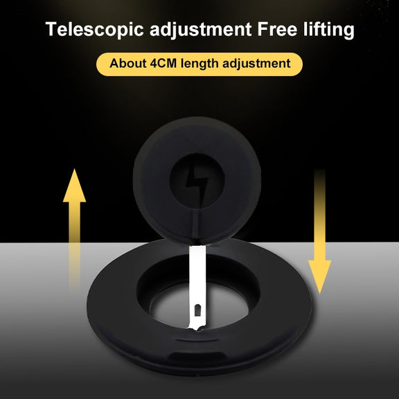 2 in 1 Silicone Desktop Wireless Charger Telescopic Stand For iPhone / Watch Wireless Charger (Beige White)