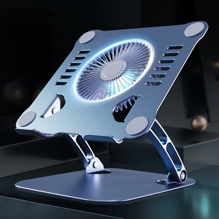 R-JUST HZ22 Dual-purpose Desktop Fan Aluminum Alloy Laptop  Bracket with Light(Tarnish)