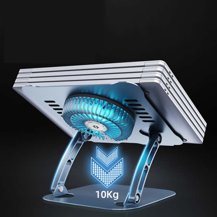 R-JUST HZ22 Dual-purpose Desktop Fan Aluminum Alloy Laptop  Bracket with Light(Tarnish)