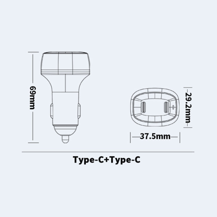 ACC-580 Dual Ports PD 60W Fast Charging Car Charger(White)
