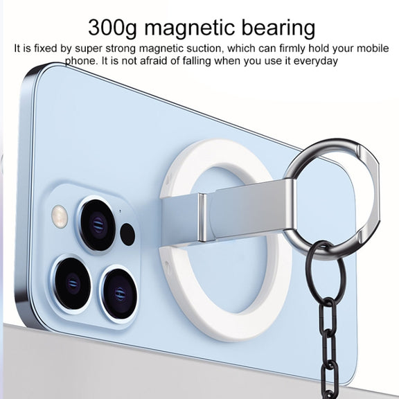 MagSafe Magnetic Adhesive Free Double Joint Ring Holder For iPhone 13 Series / iPhone 12 Series(Black)