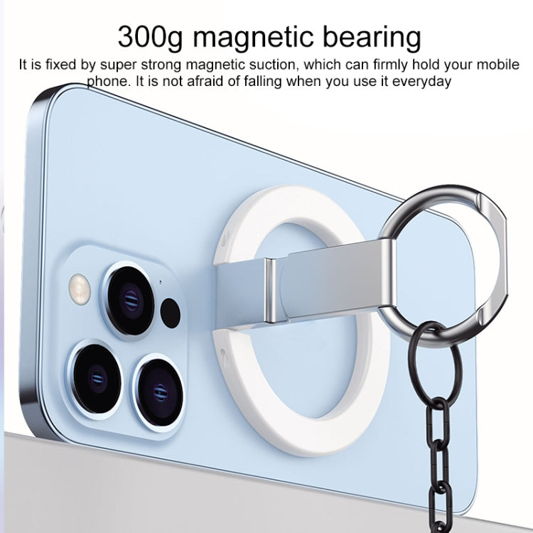 MagSafe Magnetic Adhesive Free Double Joint Ring Holder For iPhone 13 Series / iPhone 12 Series(White)
