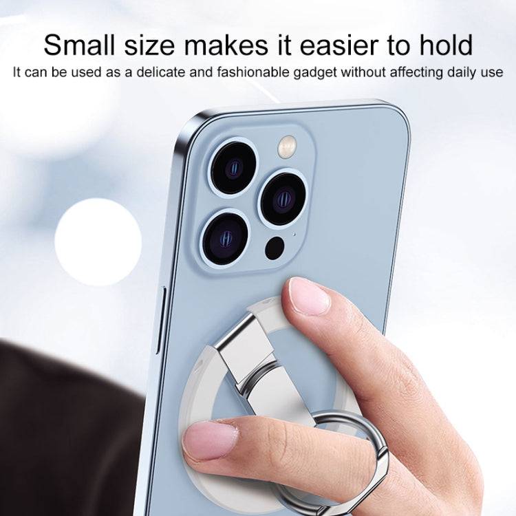 MagSafe Magnetic Adhesive Free Double Joint Ring Holder For iPhone 13 Series / iPhone 12 Series(White)