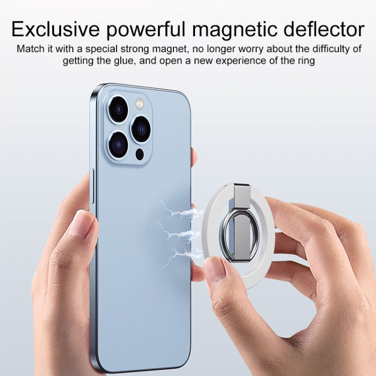 MagSafe Magnetic Adhesive Free Double Joint Ring Holder For iPhone 13 Series / iPhone 12 Series(Black)