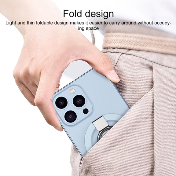 MagSafe Magnetic Adhesive Free Double Joint Ring Holder For iPhone 13 Series / iPhone 12 Series(White)