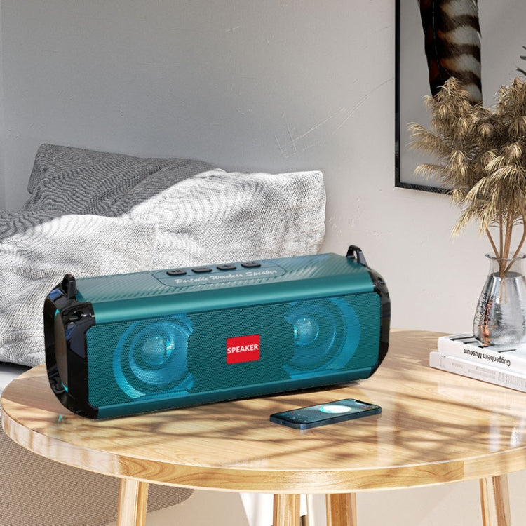 EBS-045 Wireless Stereo RGB Mini Portable Outdoor Music Subwoofer Stereo Speaker with Light (Black)