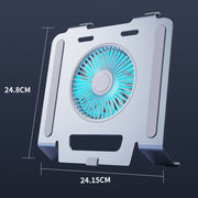 R-JUST HZ25 3.5W Aluminum Alloy Large Turbo Desktop Fan Cooling Laptop Stand(Silver)