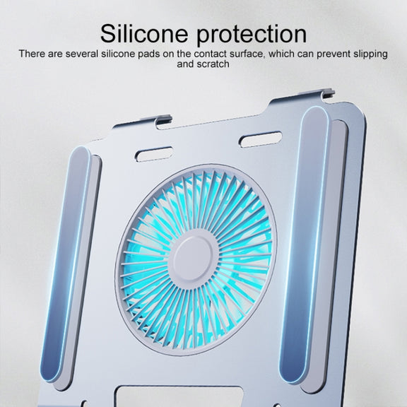 R-JUST HZ25 3.5W Aluminum Alloy Large Turbo Desktop Fan Cooling Laptop Stand(Grey)